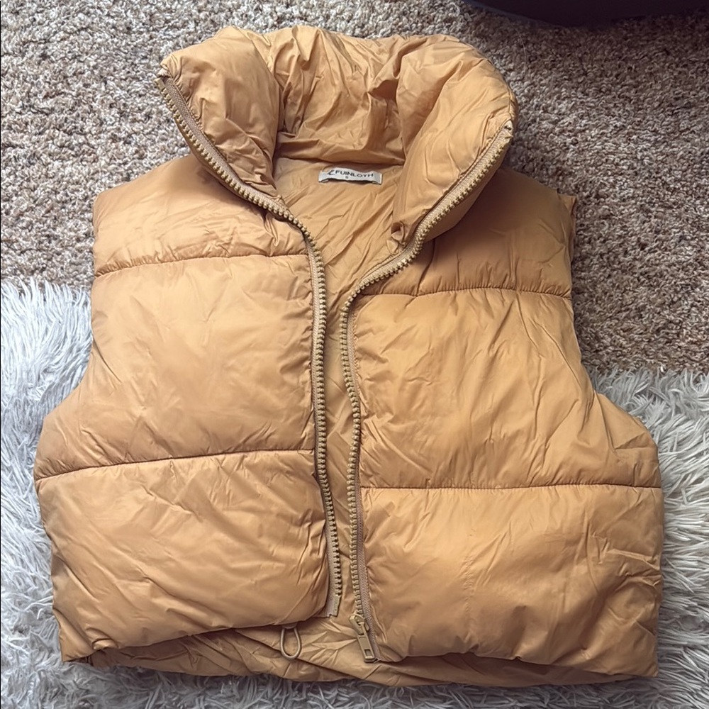 Tan Puffer Vest